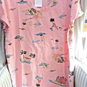 FRESH PRODUCE BEACHY KEEN Janey Slub T Top Shirt BLUSH PINK M or L